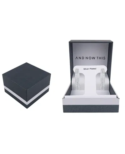 And Now This Double Row Crystal Hoop Earring In Metallic