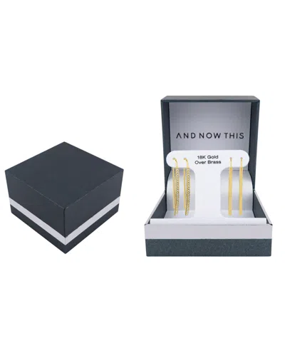 And Now This Crystal Curved Bar Earring Set In Gold