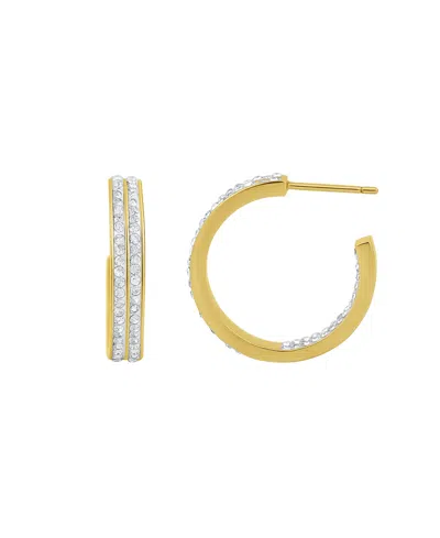 And Now This Double Row Crystal Hoop Earring In Gold
