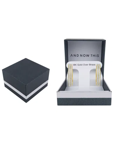 And Now This Double Row Crystal Hoop Earring In Gold