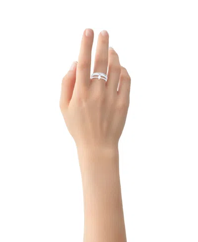 And Now This Cubic Zirconia Double Band Ring In Silver