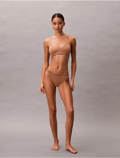 Calvin Klein Women's Icon Seamless Thong In Brown