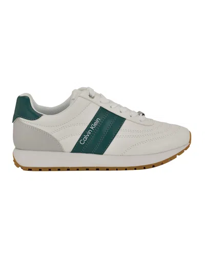 Calvin Klein Women's Tatyann Retro Lace-up Sneakers In White