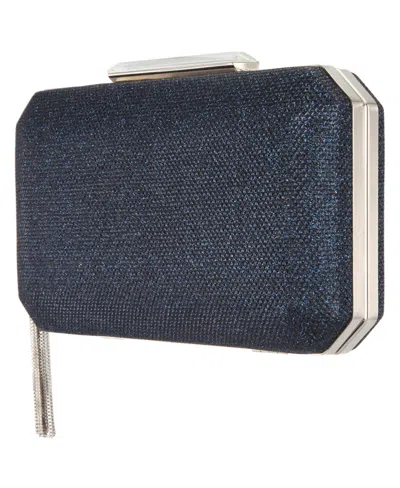 Nina Women's Geometric Minaudiere Bag With Tassle In Blue