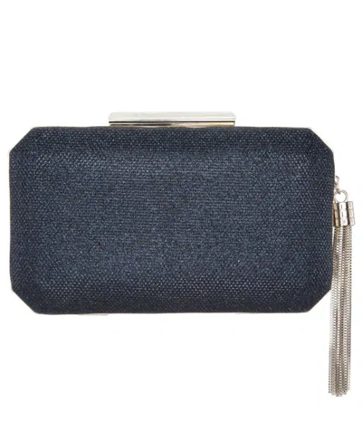 Nina Women's Geometric Minaudiere Bag With Tassle In Blue