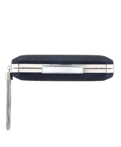 Nina Women's Geometric Minaudiere Bag With Tassle In Blue