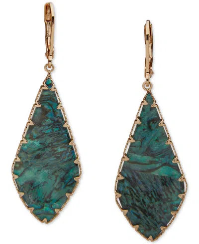 Lonna & Lilly Gold-tone Flat Color Stone Drop Earrings In Gold