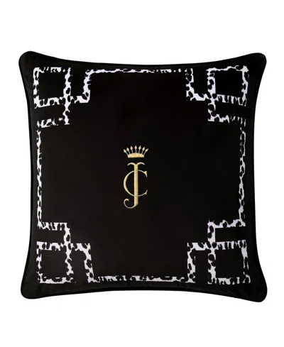 Juicy Couture Lattice Embroidered Velvet Decorative Pillow, 20" X 20" In Multi