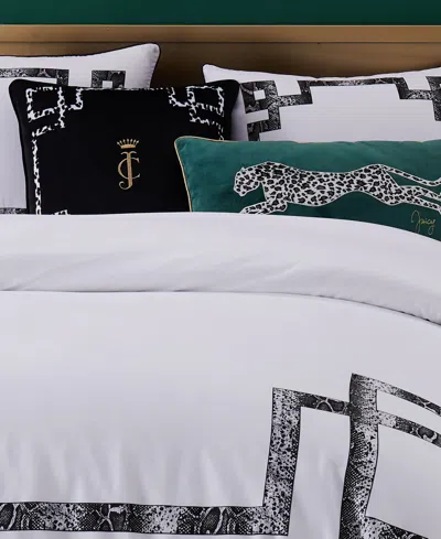 Juicy Couture Lattice Embroidered Velvet Decorative Pillow, 20" X 20" In Multi