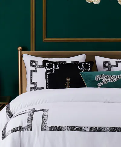 Juicy Couture Lattice Embroidered Velvet Decorative Pillow, 20" X 20" In Multi