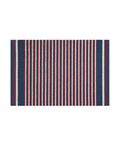 Nautica Polyvinyl Chloride Loop Utility Indoor Or Outdoor Striped Mat, 24" X 36" In Multi