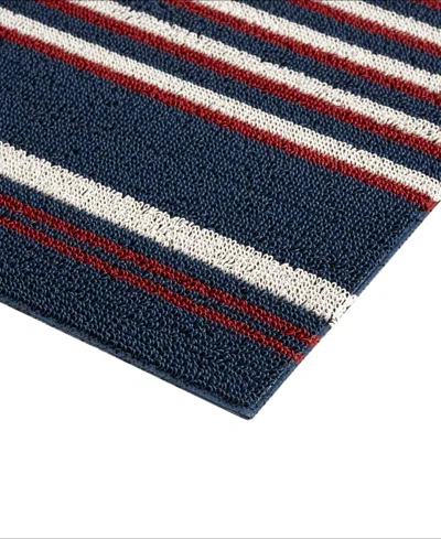 Nautica Polyvinyl Chloride Loop Utility Indoor Or Outdoor Striped Mat, 24" X 36" In Multi
