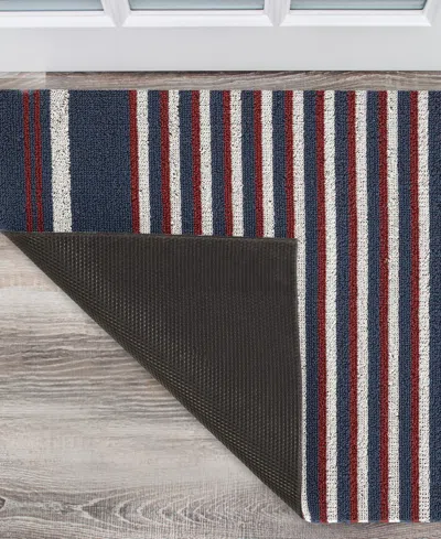 Nautica Polyvinyl Chloride Loop Utility Indoor Or Outdoor Striped Mat, 24" X 36" In Multi