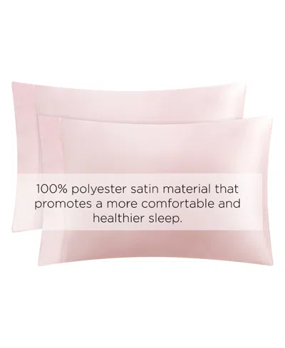 Juicy Couture Satin 4 Piece Sheet Set, Queen In Pink