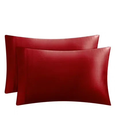 Juicy Couture Satin 4 Piece Sheet Set, Queen In Red