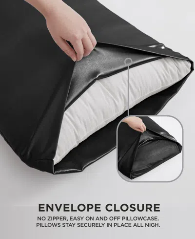 Juicy Couture 3 Piece Satin Sheet Set, Twin Xl In Black