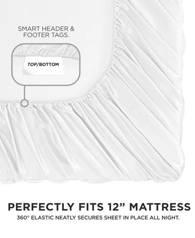 Juicy Couture Satin 4 Piece Sheet Set, King In White