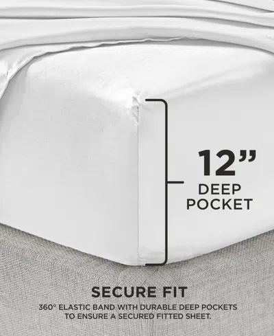 Juicy Couture Satin 4 Piece Sheet Set, King In White