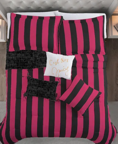 Juicy Couture Cabana Stripe Reversible 5-piece Comforter Set, Twin/twin Xl