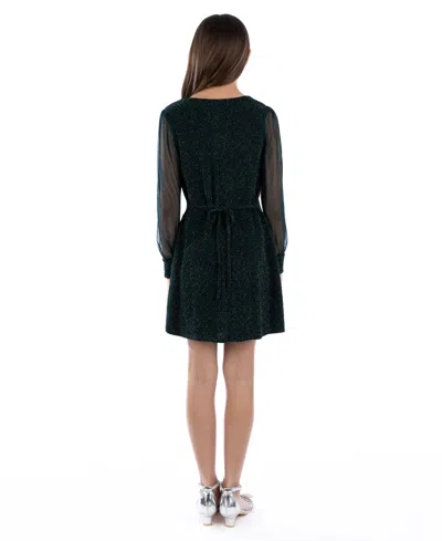 Speechless Big Girls Knee Length Square Neck Long Sleeve Dress In Multi