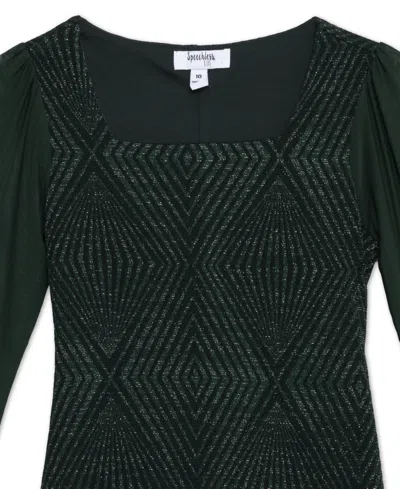 Speechless Big Girls Knee Length Square Neck Long Sleeve Dress In Multi