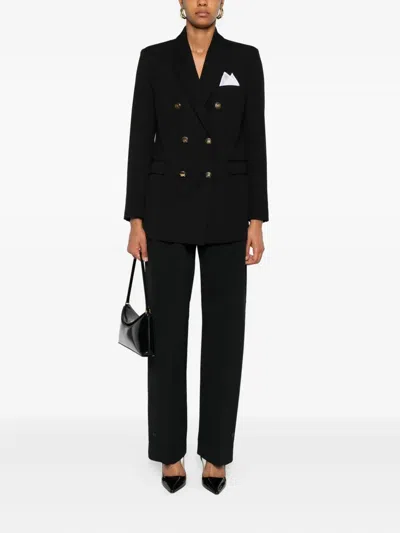 Elisabetta Franchi Cotton Gabardine Blazer With Breast Pocket In Black