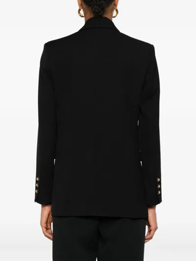 Elisabetta Franchi Cotton Gabardine Blazer With Breast Pocket In Black
