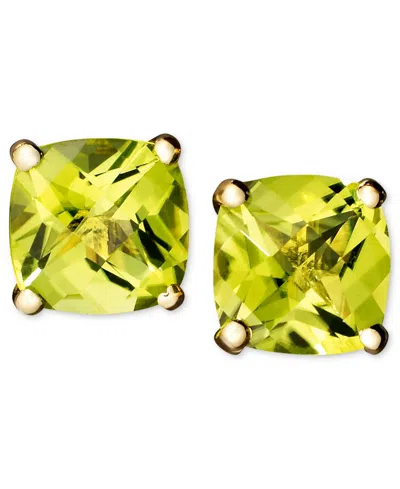 Macy's Amethyst (1-3/4 Ct. T.w.) Cushion Stud Earrings In 14k White Gold (also Available In Peridot, Garnet In Green