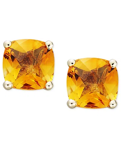 Macy's Amethyst (1-3/4 Ct. T.w.) Cushion Stud Earrings In 14k White Gold (also Available In Peridot, Garnet In Gold