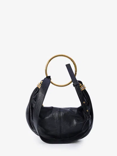 Chloé Small Bracelet Hobo Bag In Grained Leather In Black