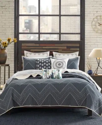 Ink+ivy Inkivy Pomona Boho Chevron Quilt Sets In Blue