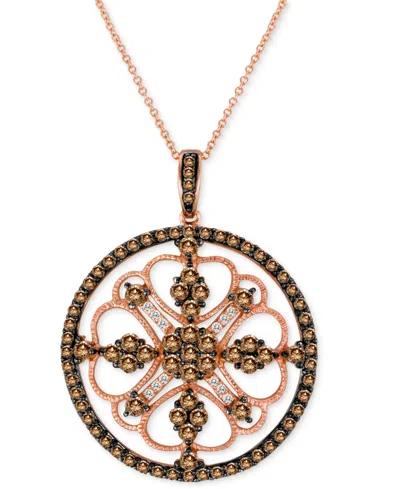 Le Vian Chocolatier Chocolate Diamond (2-1/8 Ct. T.w.) & Vanilla Diamond (1/20 Ct. T.w.) Mandala 18" Pendant