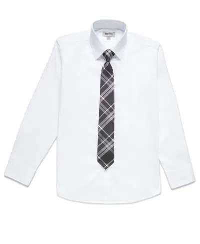 Kenneth Cole Reaction Big Boys Solid Classic Shirt And Tie Set In Multi