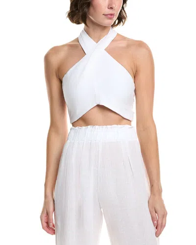 Pq Swim Linen Wrap Top In White