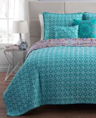 Vcny Home Yara Reversible Quilt Set In Blue