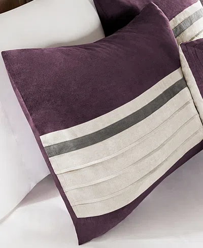 Madison Park Palmer Faux-suede 7-pc. Comforter Set, California King In Purple