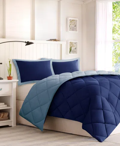 Madison Park Essentials Larkspur Reversible 2-pc. Comforter Set, Twin/twin Xl In Blue