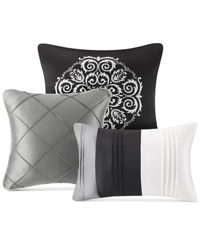 Madison Park Blaire Faux-silk 7-pc. Comforter Set, Queen In Gray