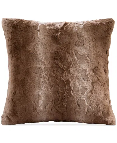 Madison Park Zuri Faux-fur Decorative Pillow, 20" X 20" In Brown
