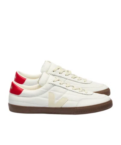 Veja Multicolour Organic Traced Leather In White