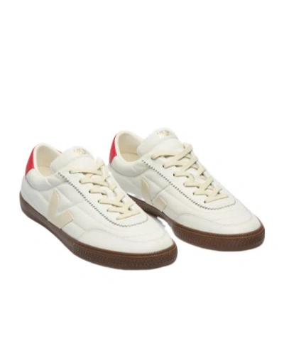 Veja Multicolour Organic Traced Leather In White
