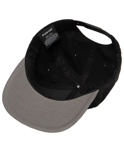 Polaroid Men's Flat Bill Snapback Baseball Adjustable Cap In Black
