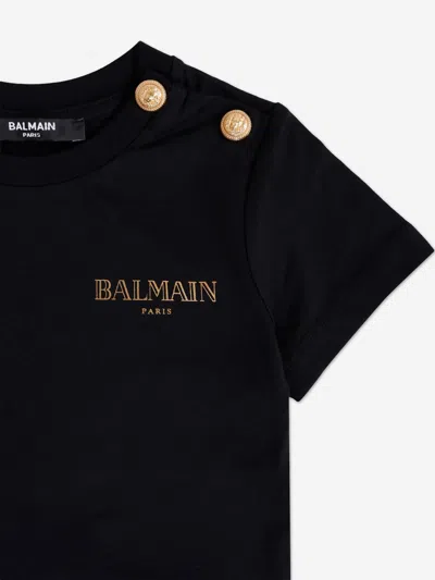 Balmain Baby Logo T-shirt In Black