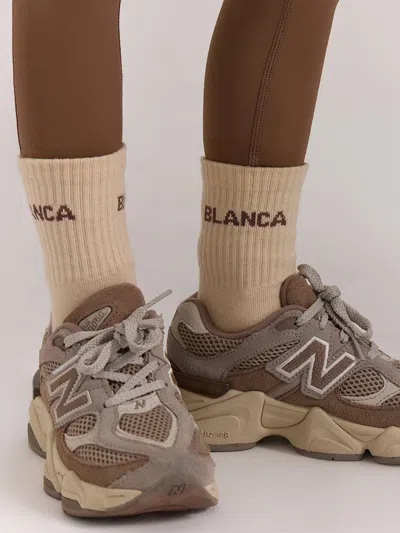 Blanca Sport Girls Logo Socks In Neutral
