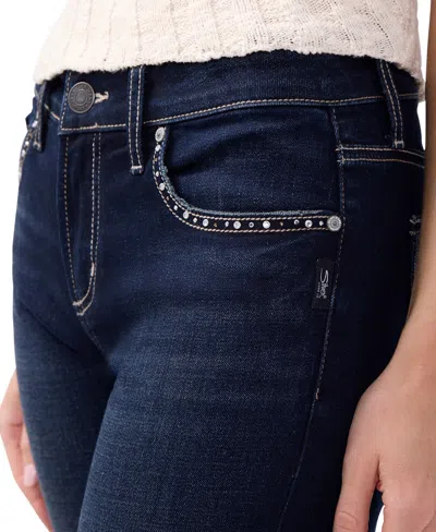 Silver Jeans Co. Women's Elyse Mid Rise Comfort Fit Slim Bootcut Jeans In Blue