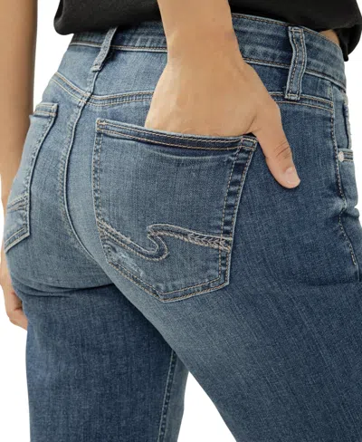 Silver Jeans Co. Women's Suki Mid Rise Curvy Fit Bermuda Shorts In Blue