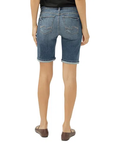 Silver Jeans Co. Women's Suki Mid Rise Curvy Fit Bermuda Shorts In Blue