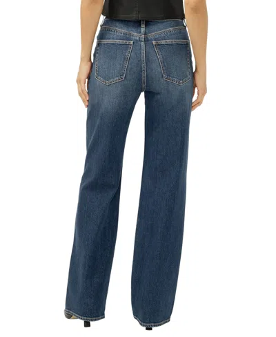 Silver Jeans Co. Women's Highly Desirable High Rise Studded Trouser Leg Jeans In Blue