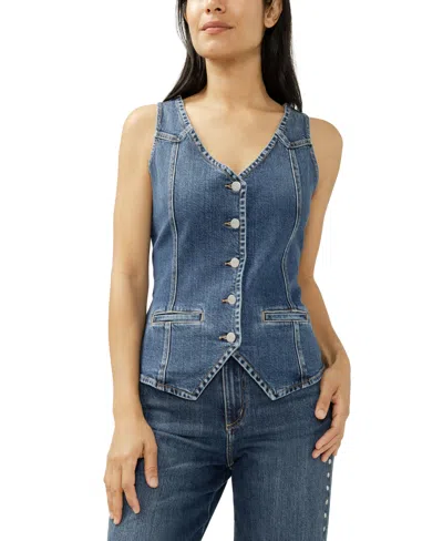 Silver Jeans Co. Women's Long Denim Vest In Blue