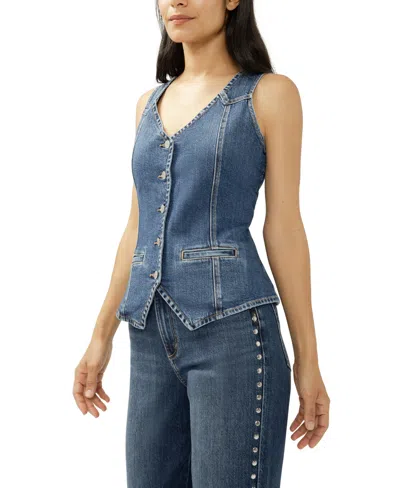 Silver Jeans Co. Women's Long Denim Vest In Blue